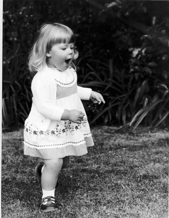 Framed Print : Louise Brown the first test tube baby in the world in the garden at home dbase Framed Print : Louise Brown the first test tube baby in the world in the garden at home dbase
