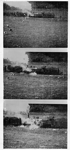 A low level attack on a goods train made by a Polish fighter pilot of the RAF on his