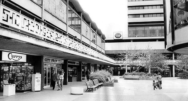 The Lower Precinct, Coventry city centre. 4th August 1977