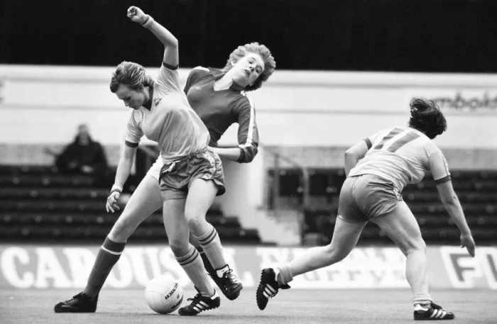 Framed Print : Lowestoft v Cleveland Spartans, The FA Womens Cup Final, 1st May 1982 Framed Print : Lowestoft v Cleveland Spartans, The FA Womens Cup Final, 1st May 1982