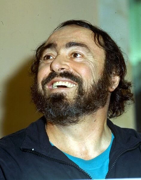 Luciano Pavarotti being interviewed in Dublin. April 1980. 08  /  04  /  1980
