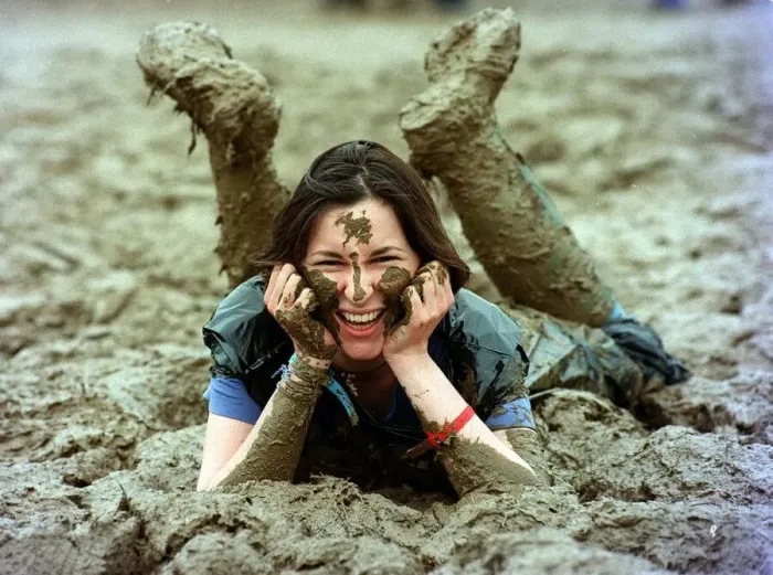 Framed Print : Lucy Rock enjoying the mud at Glastonbury festival June 1997 Framed Print : Lucy Rock enjoying the mud at Glastonbury festival June 1997
