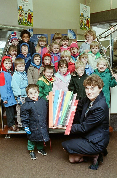 Luke Walker, from Marsden Nursery School, is seen with classmates who visited W H Smith