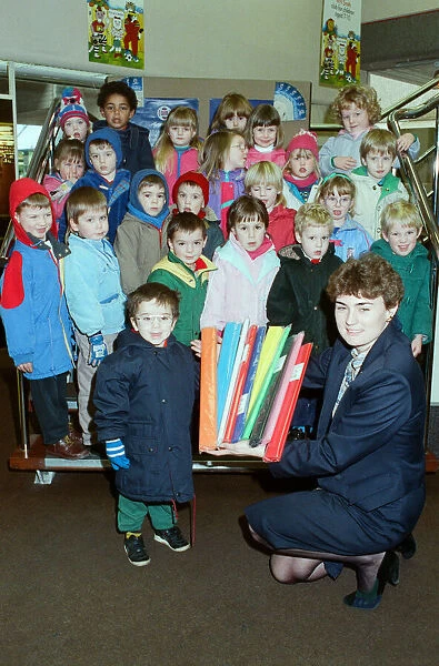 Luke Walker, from Marsden Nursery School, is seen with classmates who visited W H Smith