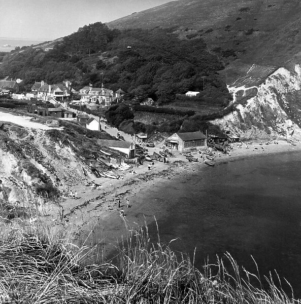 Lulworth Cove and Bindon Hill, Dorset. Circa 1955