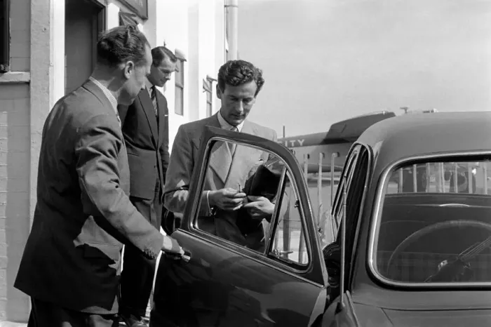Framed Print : At Lympne Airport group captain Peter Townsend arrived with his car from Belgium by Framed Print : At Lympne Airport group captain Peter Townsend arrived with his car from Belgium by