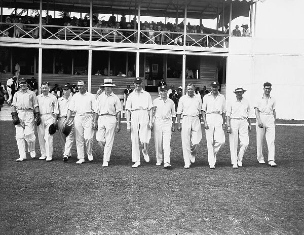 M. C. C. Team at Bridgetown, Barbados January 1930 L-R Ames Hendren