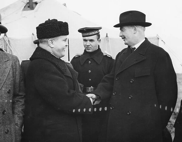 M. Molotov greets Mr. Eden as Britains foreign secretary arrives at Yalta for
