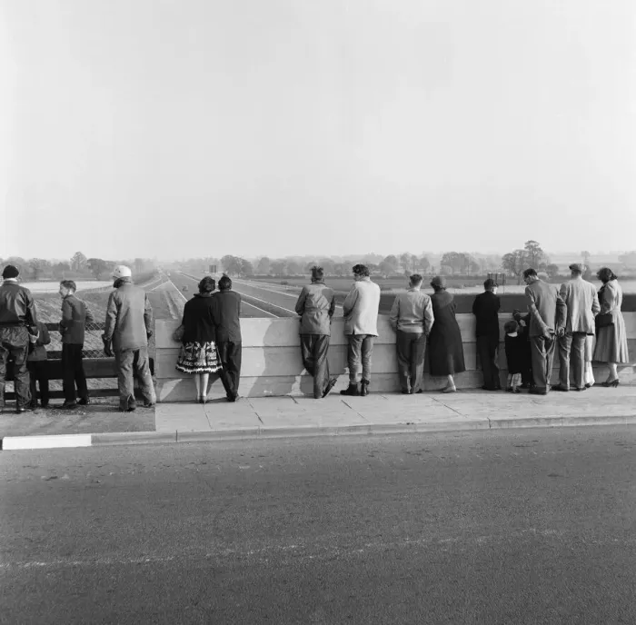 Framed Print : The M1 Motorway, opened only 6 days ago, receives its first vehicles Framed Print : The M1 Motorway, opened only 6 days ago, receives its first vehicles