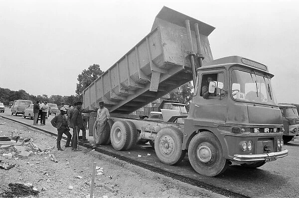 M4 Motorway Construction, 21st July 1971. Reading, Berkshire