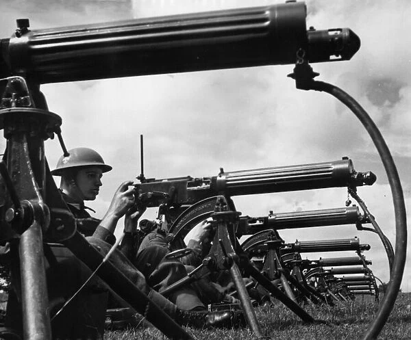 Machine gun battalion in training in the South East of England. 16th August 1941