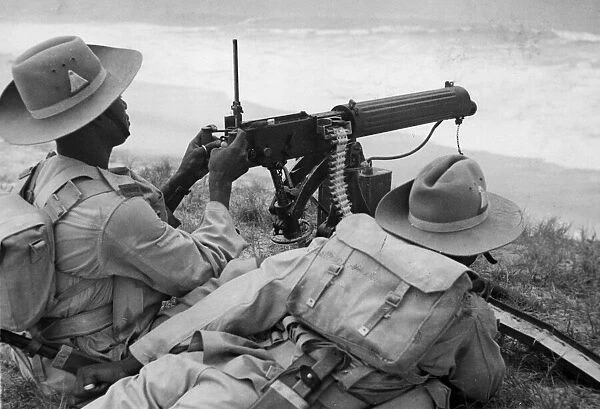 A Machine gun platoon of the West African Infantry Recce Company