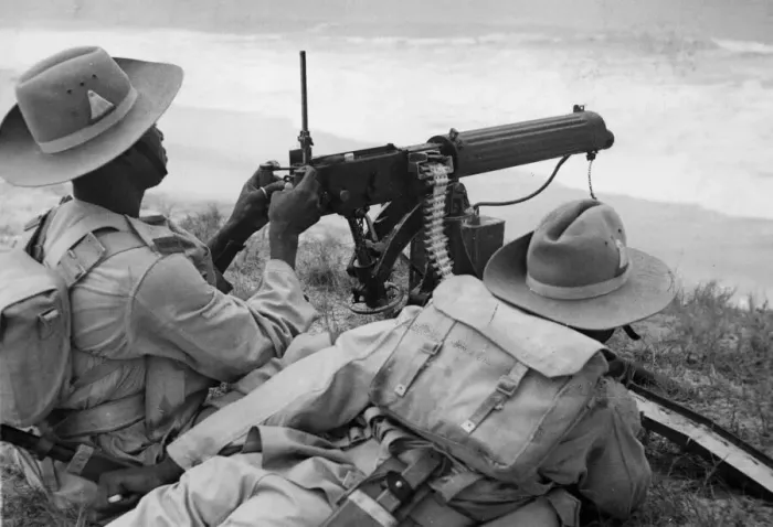 Framed Print : A Machine gun platoon of the West African Infantry Recce Company Framed Print : A Machine gun platoon of the West African Infantry Recce Company