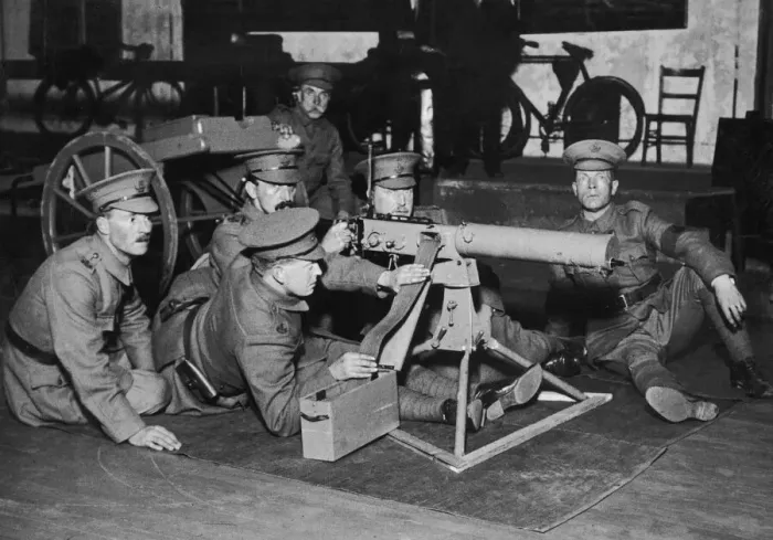 Framed Print : A machine gun presented to the Rotton Park volunteers, Birmingham by Dudley Docker Framed Print : A machine gun presented to the Rotton Park volunteers, Birmingham by Dudley Docker