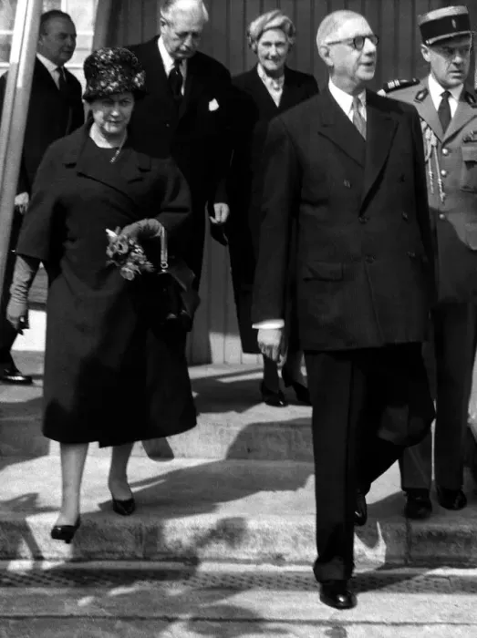 Framed Print : Madame and President Charles De Gaulle - April 1960 are seen off at London Airport
