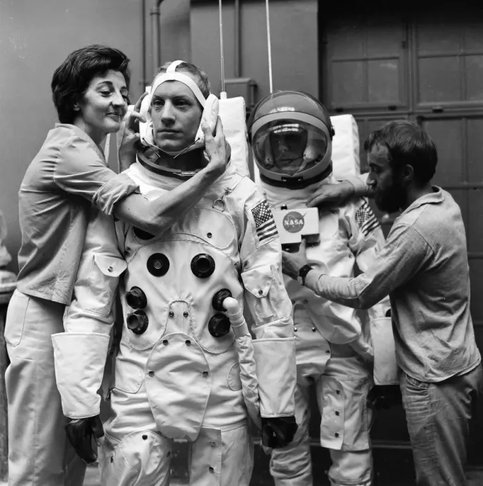Framed Print : Madame Tussauds staff put the finishing touches to waxwork models of astronauts Neil Framed Print : Madame Tussauds staff put the finishing touches to waxwork models of astronauts Neil