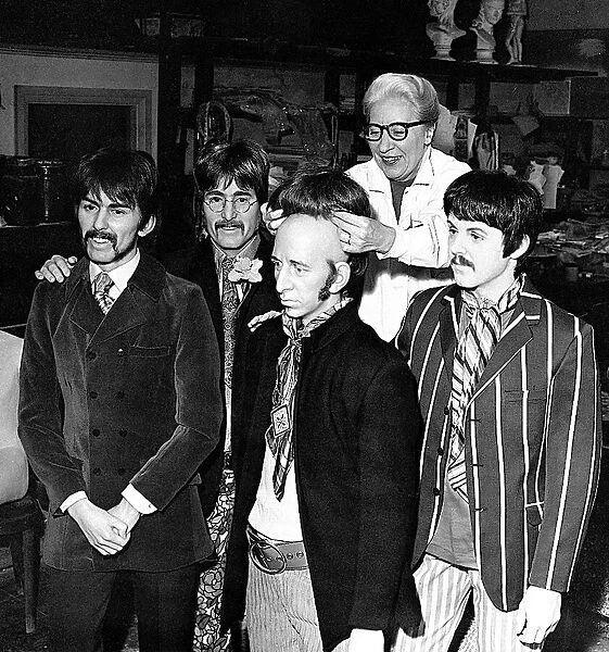 Madamme Tussauds waxwork models of The Beatles. April 1967