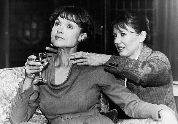 Madeline Smith Actress with fellow Actress Cheryl Kennedy who both star in Agatha