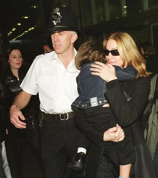 Madonna arrives at Heathrow Airport October 1999 from New York on the Concorde with