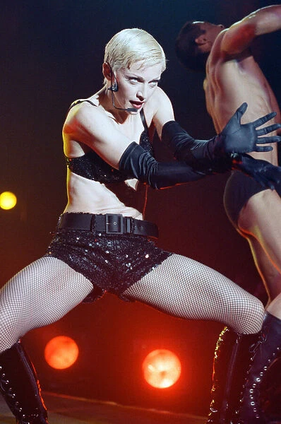 Madonna in concert. The Girlie Show World Tour, Wembley Stadium. 25th September 1993