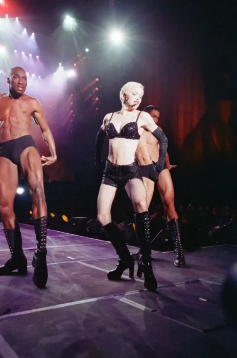 Framed Print : Madonna in concert. The Girlie Show World Tour, Wembley Stadium. 25th September 1993