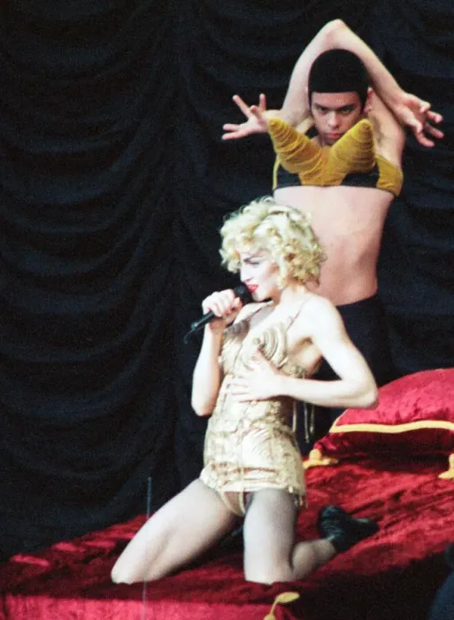 Framed Print : Madonna performing at Eriksberg during her Blond Ambition World Tour. 30th June 1990 Framed Print : Madonna performing at Eriksberg during her Blond Ambition World Tour. 30th June 1990