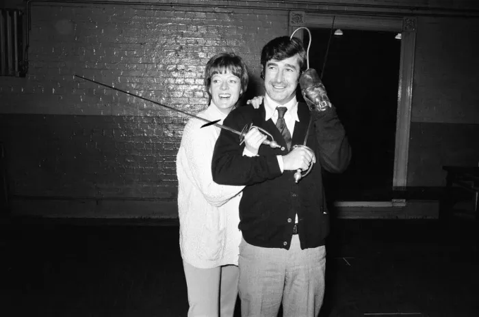 Framed Print : Maggie Smith in the title role of Peter Pan with Dave Allen as Captain Hook Framed Print : Maggie Smith in the title role of Peter Pan with Dave Allen as Captain Hook