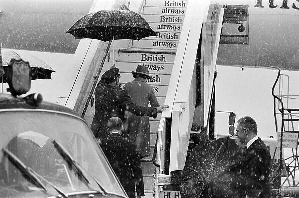 Her Majesty Elizabeth II and Prince Philip leaving Heathrow Airport for Bahrain