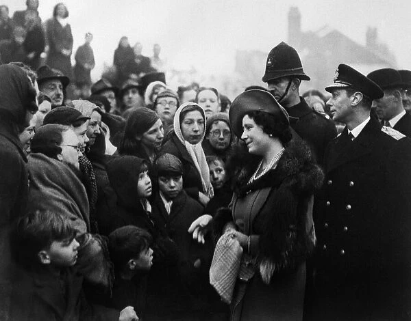 His Majesty King George Vi and Queen Elizabeth visit homeless people in Sheffield after a