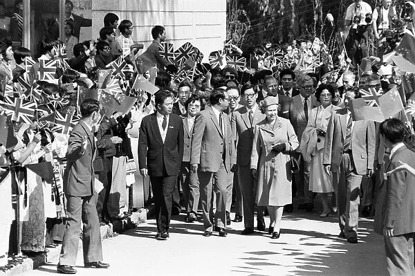 Her majesty Queen Elizabeth II pictured on her visit to China. October 1986