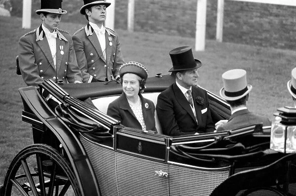 Her majesty Queen Elizabeth II and Prince Philip, Duke of Edinburgh in their carriage at