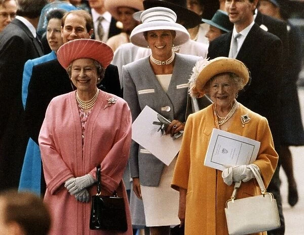 Her Majesty Queen Elizabeth II, Princess Diana and the Queen Mother attend the wedding