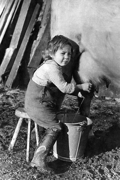Majorie Hale of Corham, Wiltshire aged 3, the youngest child worker in Britain pictured