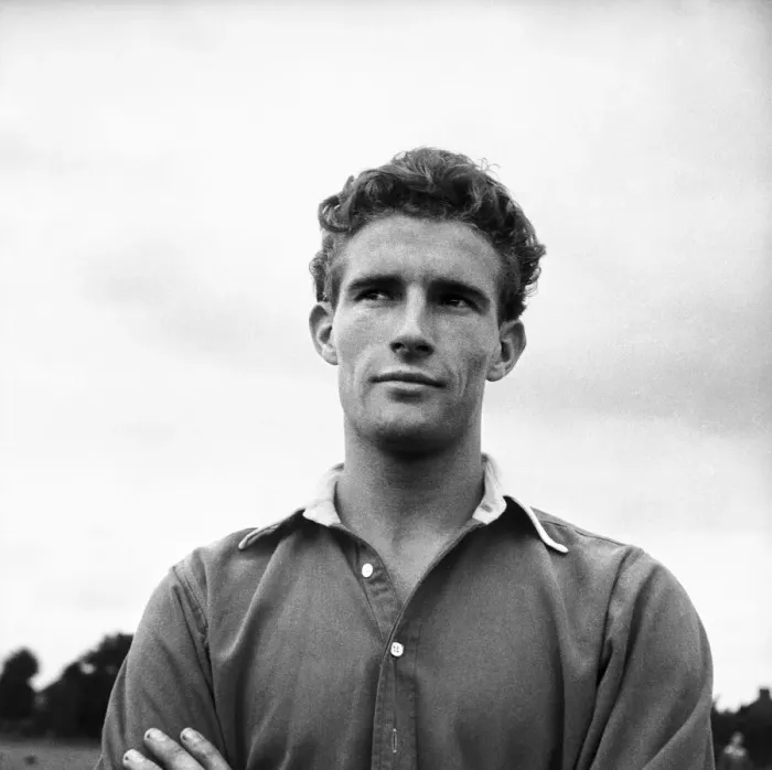 Framed Print : Malcolm Allison of Charlton Athletic during a training session. 10th August 1950 Framed Print : Malcolm Allison of Charlton Athletic during a training session. 10th August 1950