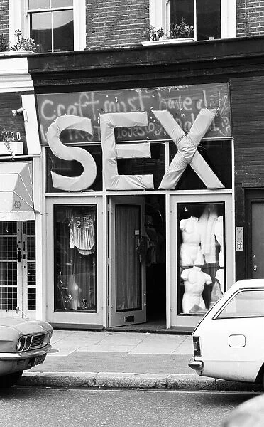 Malcolm McLarens shop sex on The Kings Road. 5th December 1976