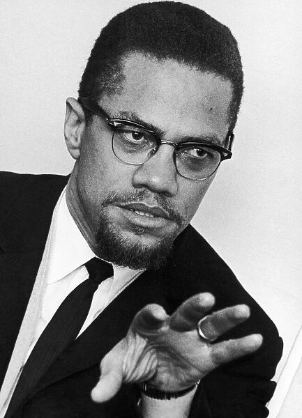 Malcolm X African-American Muslim minister and human rights activist seen here shortly