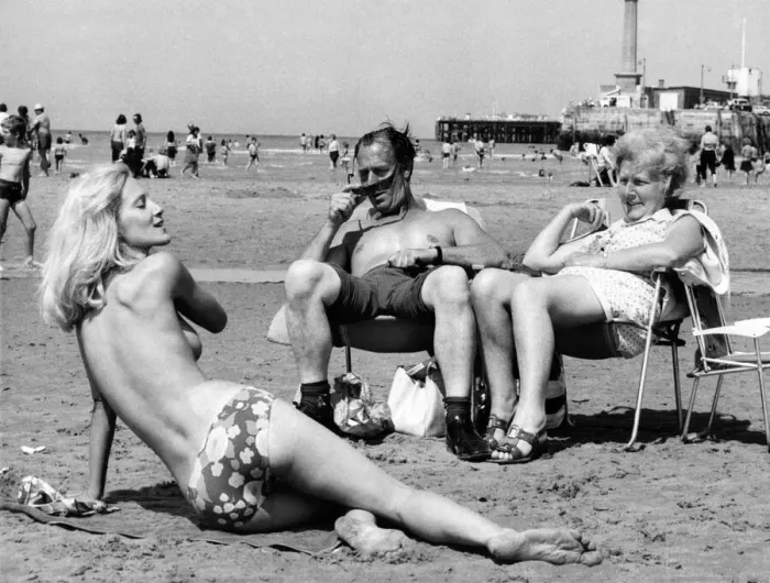 Framed Print : The man couldn t believe his spectacles when he saw topless Vee on a beach while Framed Print : The man couldn t believe his spectacles when he saw topless Vee on a beach while