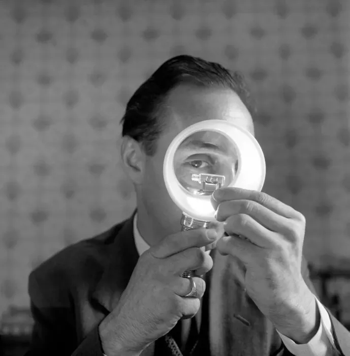 Framed Print : Man creating a ship in a bottle model: 1965 A1211-005 Framed Print : Man creating a ship in a bottle model: 1965 A1211-005
