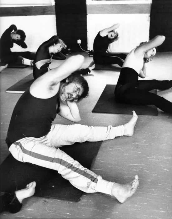 Framed Print : This one man seems to be enjoying this keep-fit session surrounded by women