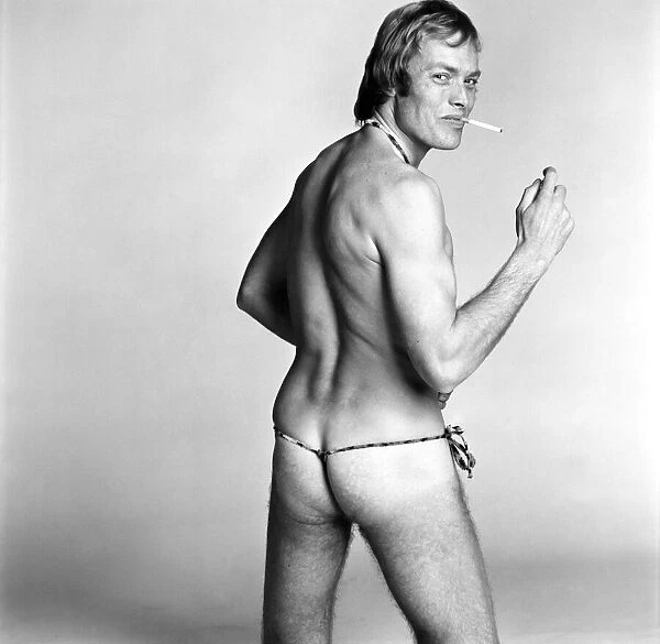 Man  /  Humour  /  Unusual. Male Thong Worn by Mack Eagles. March 1975 75-01663-003