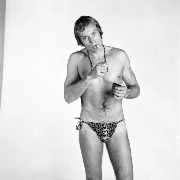 Framed Print : Man / Humour / Unusual. Male Thong Worn by Mack Eagles. March 1975 75-01663-002 Framed Print : Man / Humour / Unusual. Male Thong Worn by Mack Eagles. March 1975 75-01663-002
