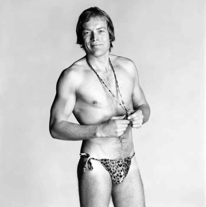 Framed Print : Man / Humour / Unusual. Male Thong Worn by Mack Eagles. March 1975 75-01663 Framed Print : Man / Humour / Unusual. Male Thong Worn by Mack Eagles. March 1975 75-01663