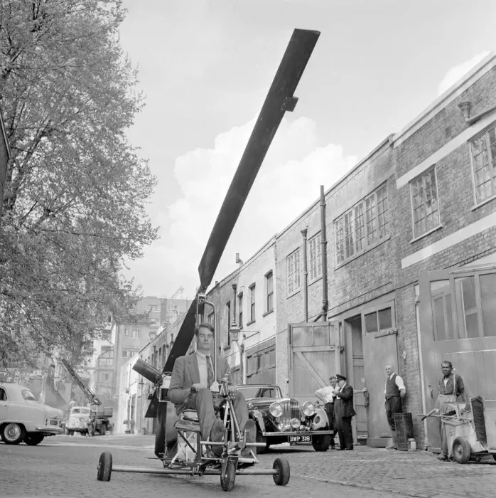 Framed Print : A man prepares his home made autogyro (Gyro copter) for flight Circa 1962 Framed Print : A man prepares his home made autogyro (Gyro copter) for flight Circa 1962