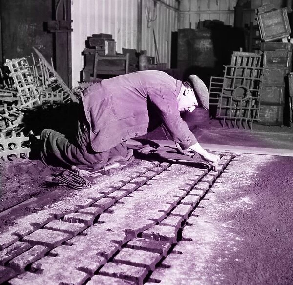 Man at work at Eiffel Foundry in Northern England, July 1952 C6191 - 001