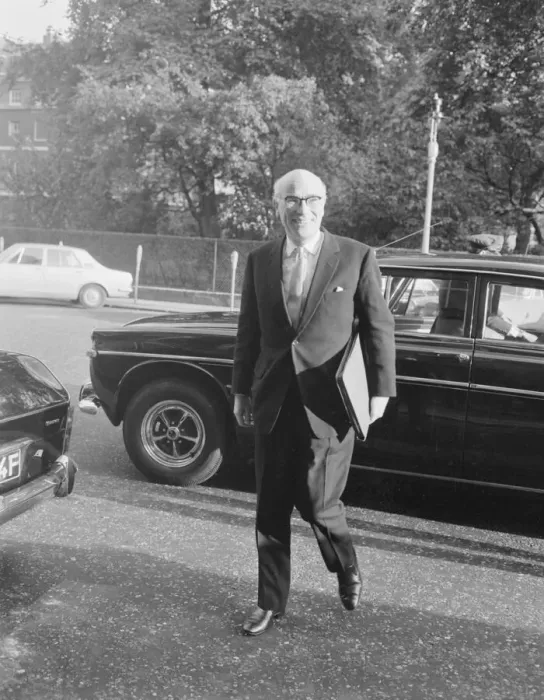 Framed Print : Managing Director of the British Leyland Motor Corporation Sir Donald Stokes arrives