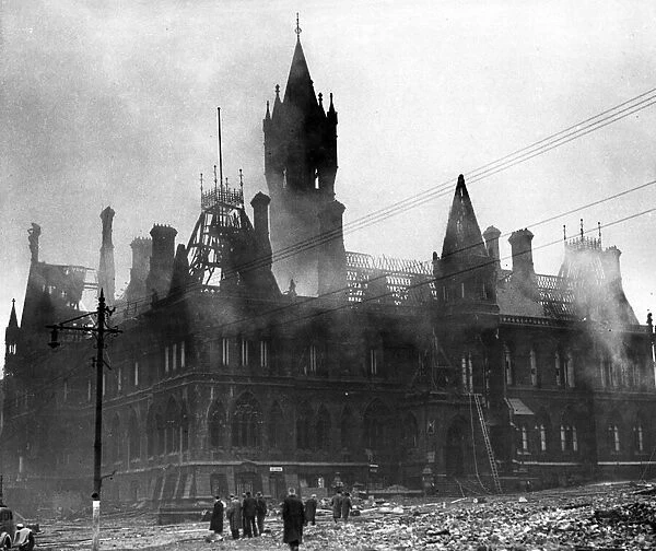 Manchester Assize Courts destroyed by Nazi raiders. 1st June 1941