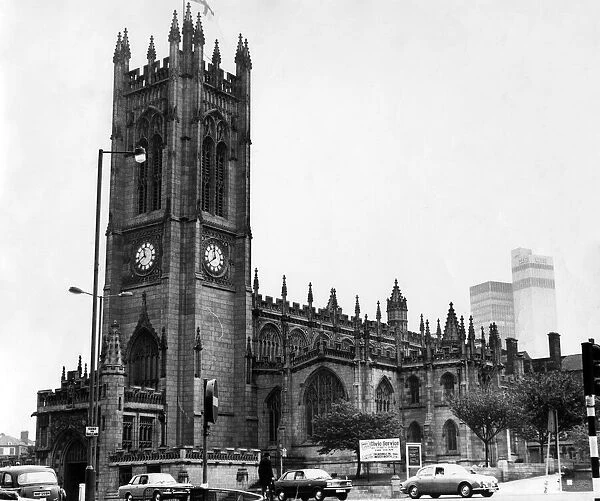 Manchester Cathedral, 18th May 1970. Manchester Cathedral is a medieval church