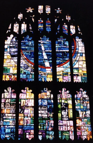 Manchester Cathedral Windows, 25th August 1995. Manchester Cathedral is a medieval church