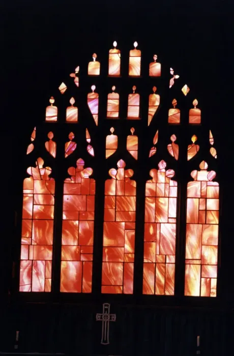 Framed Print : Manchester Cathedral Windows, 25th August 1995. Manchester Cathedral is a medieval church