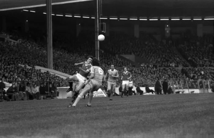 Framed Print : Manchester City 1 v. Manchester City 0. Division One Football. February 1981 MF01-34-011